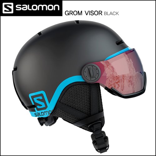 1819 살로몬 GROM VISOR 주니어 스키 스노우보드 헬멧 (Black)