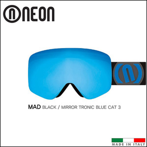 네온 MAD 스키 스노우보드 고글 (Black/Mirror Tronic Blue Cat 3)