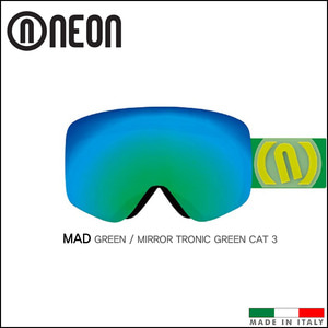 네온 MAD 스키 스노우보드 고글 (Green Fluo/Mirror Tronic Green Cat 3)
