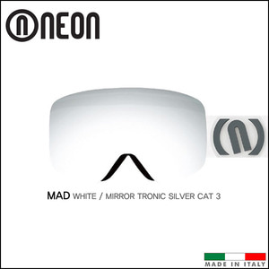 네온 MAD 스키 스노우보드 고글 (White/Mirror Tronic Silver Cat 3)