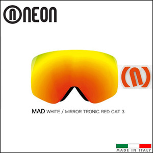 네온 MAD 스키 스노우보드 고글 (White/Mirror Tronic Red Cat 3)