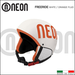 네온 FREERIDE 프리라이드 스키 헬멧/스노우보드 헬멧 (White/Orange Fluo)