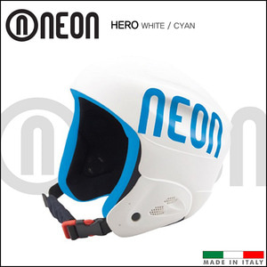 네온 HERO 히어로 아동용 스키 헬멧 (White / Cyan Fluo)
