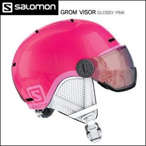 1819 살로몬 GROM VISOR 주니어 스키 스노우보드 헬멧 (Glossy Pink)