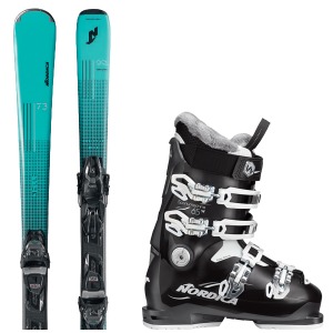노르디카 BELLE 73 FDT AQUA + 노르디카 SPORTMACHINE 65 W 여성용 스키 세트